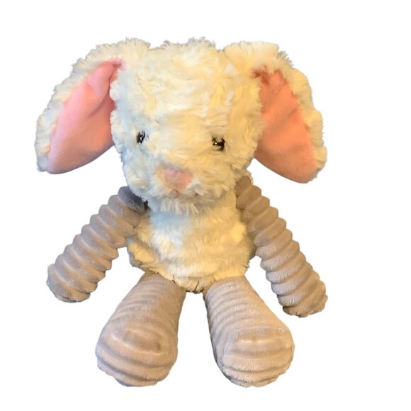 Walmart Plush Bunny Rabbit Toy With Floppy Pink Ears & Ribbed Legs 12" Easter - Picture 1 of 6